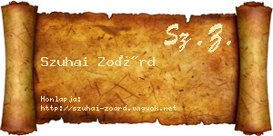 Szuhai Zoárd névjegykártya